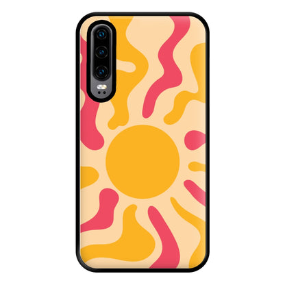 Yellow And Pink Abstract Sun Huawei P30 Case