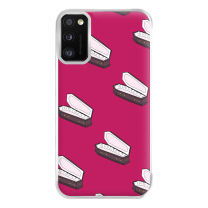 Bright Pink Coffin Pattern Galaxy A41 Case