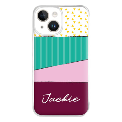 Geometric Patterns Personalised Name iPhone 14 Case