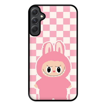 Checkered Cute Pink Monster  Galaxy A54 Case