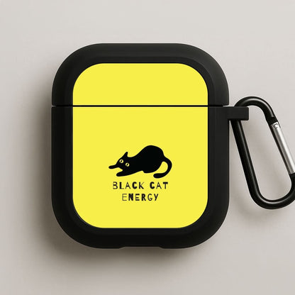 Black Cat Energy Black AirPods Case