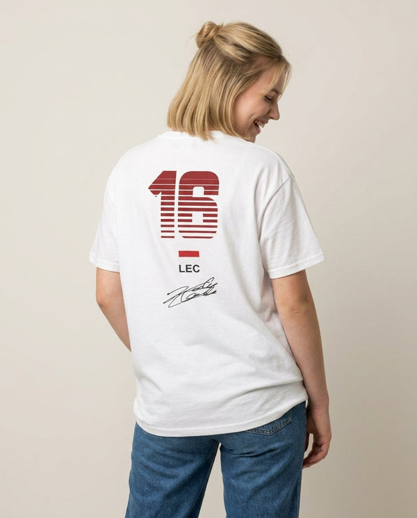 Leclerc - F1 T-Shirt — White Back, worn