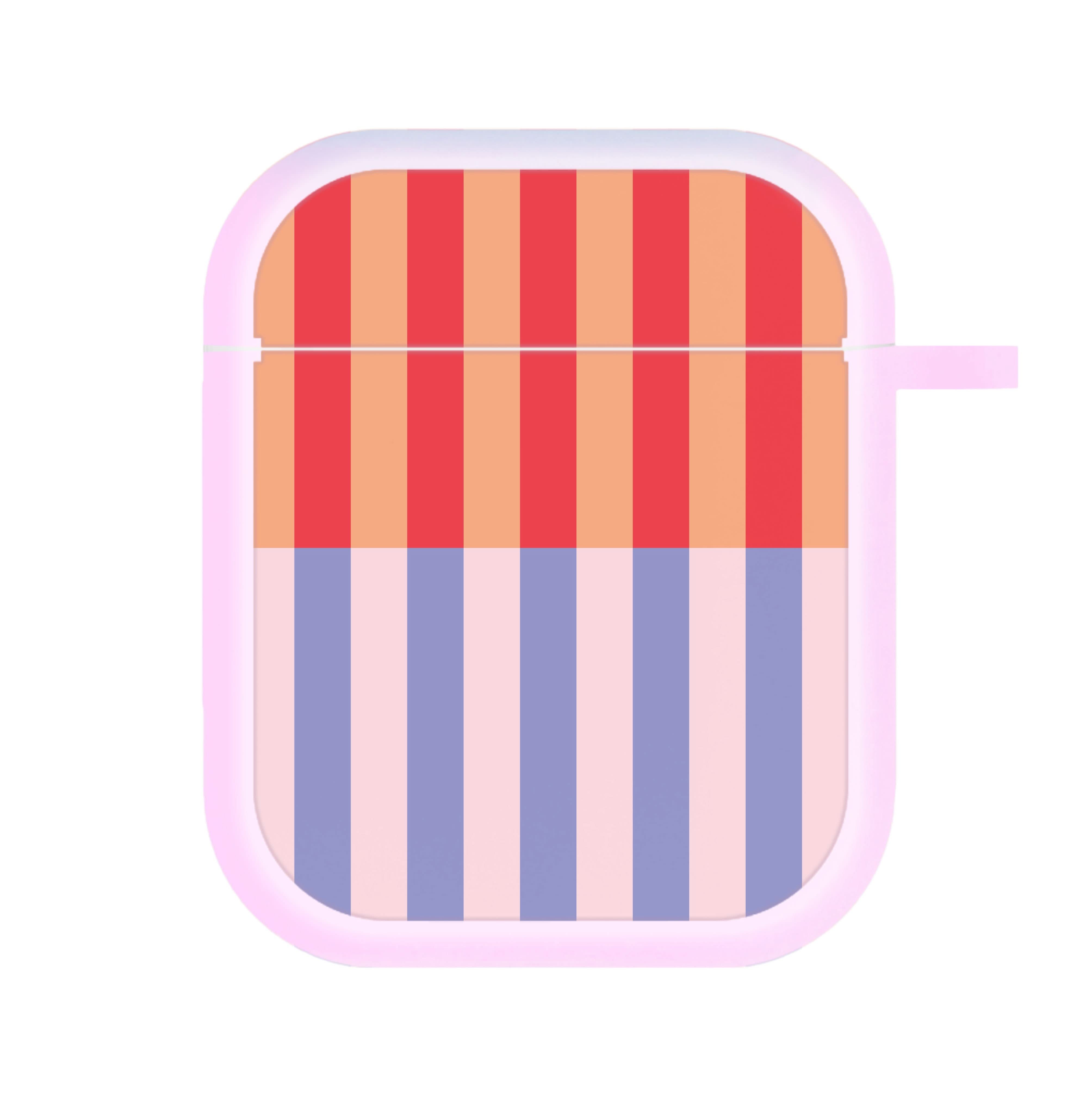 Multicoloured Pinstripe Abstract Pattern AirPods Case