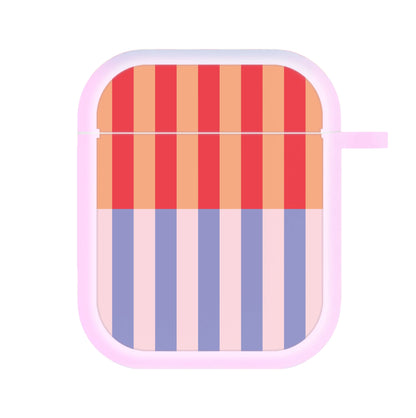 Multicoloured Pinstripe Abstract Pattern AirPods Case