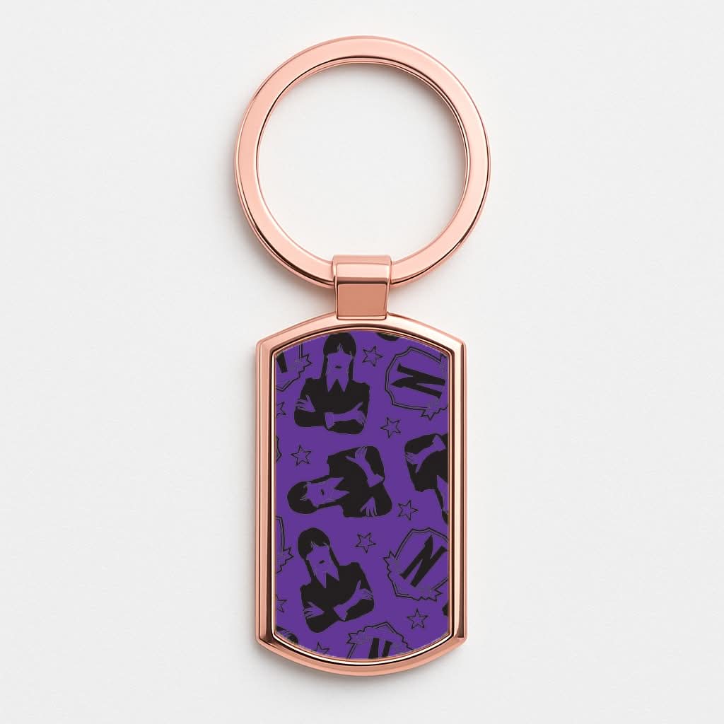 Wednesday Pattern Rose Gold Keyring