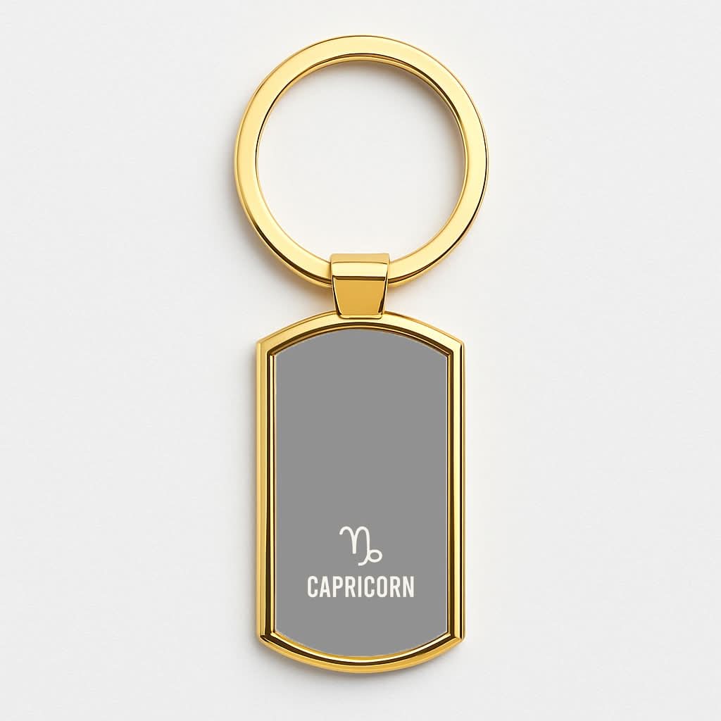 Capricorn Pastel Zodiac Gold Keyring