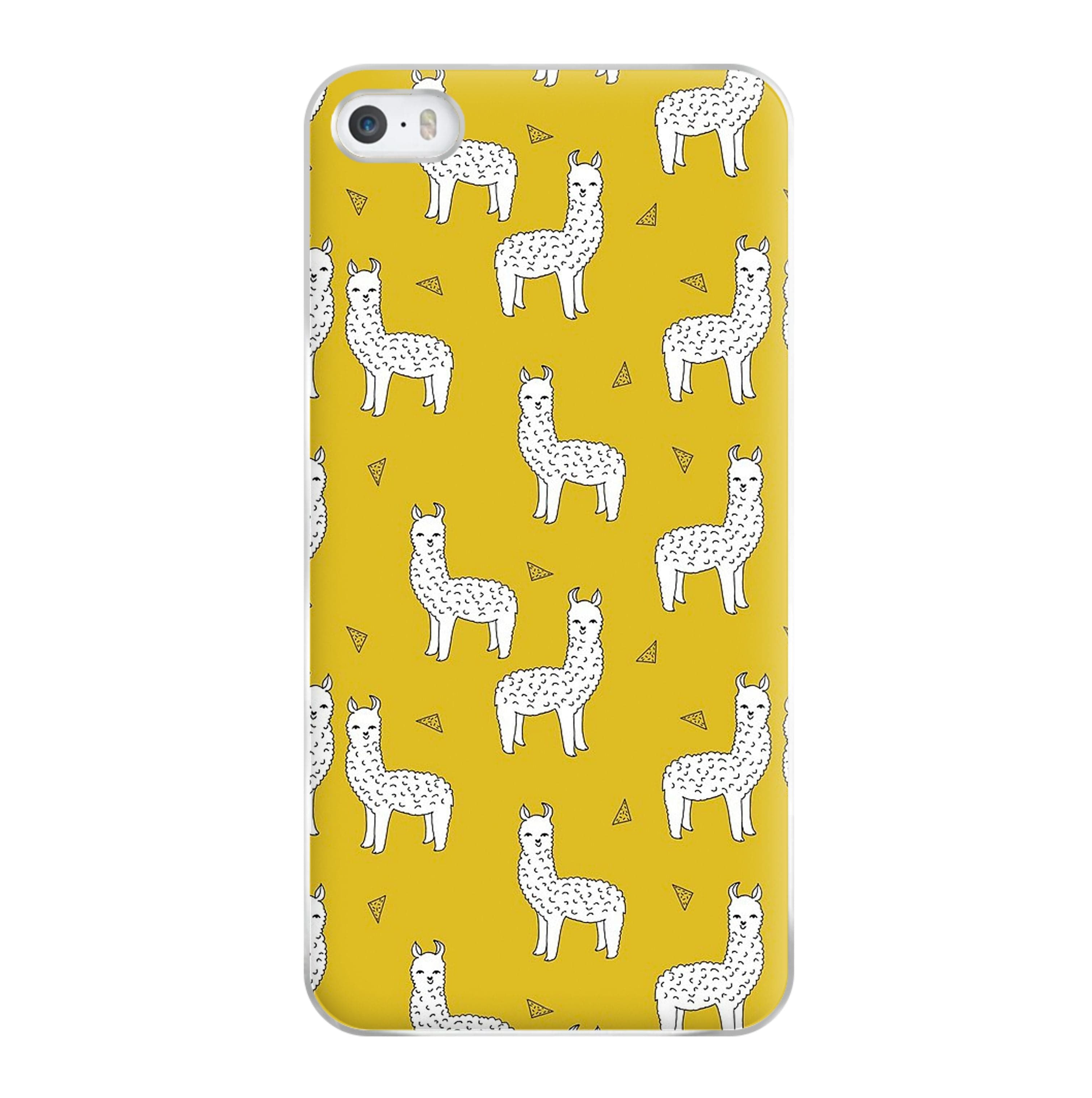 Mustard Alpaca Pattern Phone Case