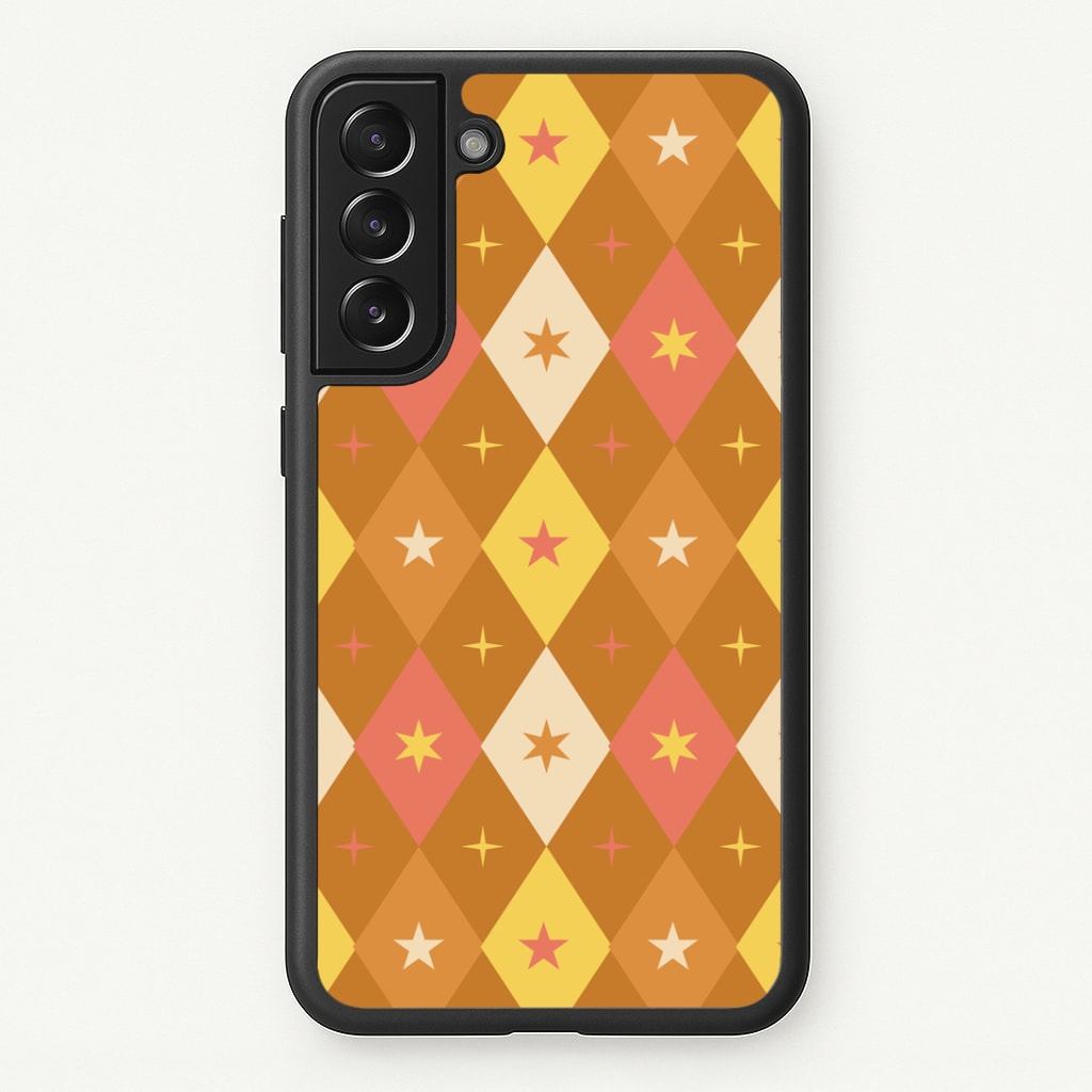Retro Christmas Argyle Pattern Galaxy S21 Case