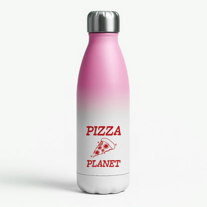 Retro Pizza Planet  Pink Water Bottle