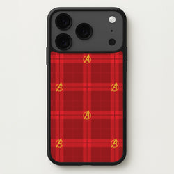 Superhero Team Red Tartan Pattern iPhone 17 Pro Max Case