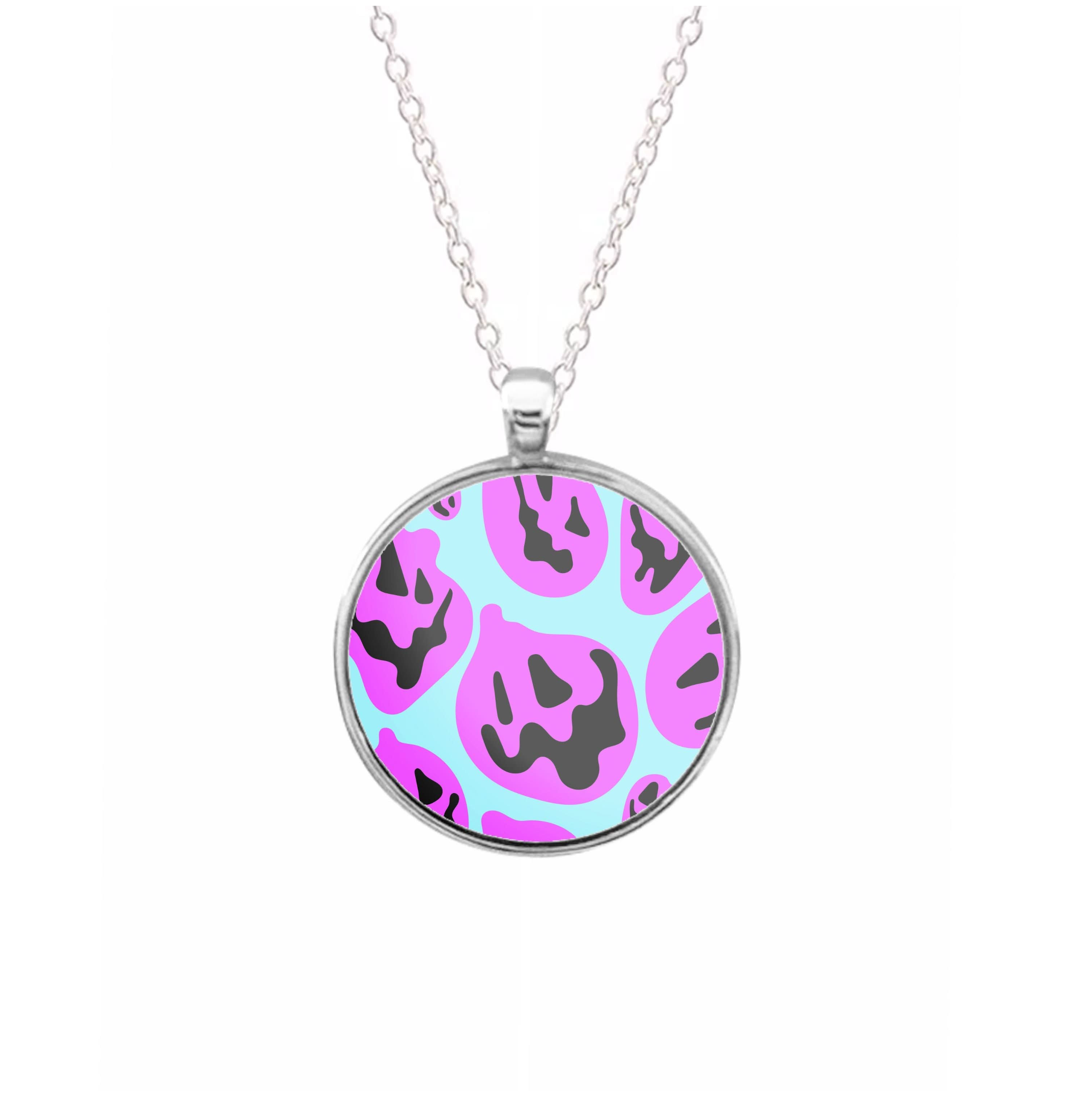 Pumpkin Blue Pattern Necklace