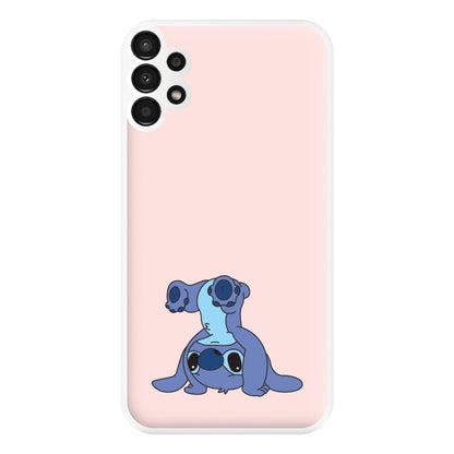 Cute Blue Alien Handstand Galaxy A13 Case