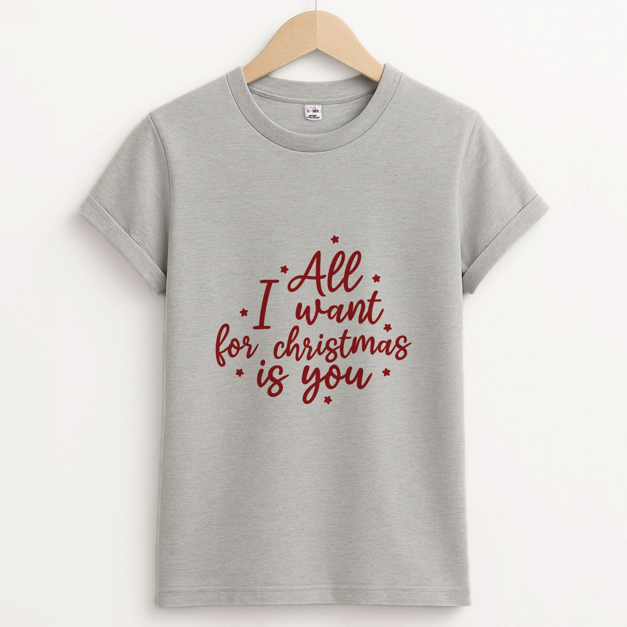 All I Want For Christmas Is You Stars Unisex Grey T-Shirt
