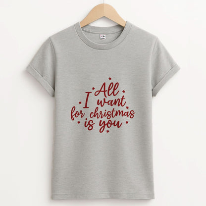 All I Want For Christmas Is You Stars Unisex Grey T-Shirt