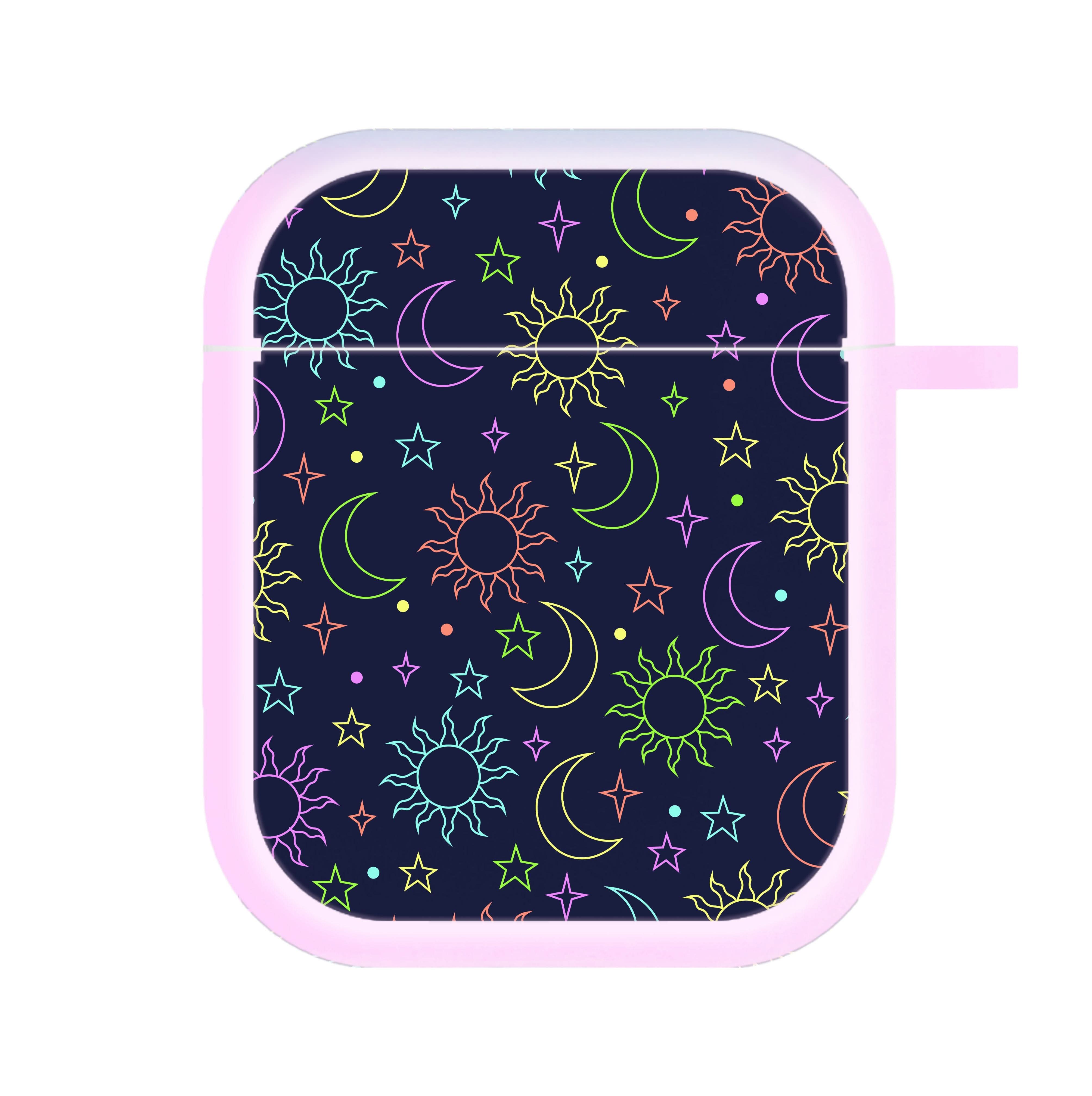 Sun, Moon And Stars Pattern Rainbow AirPods Case