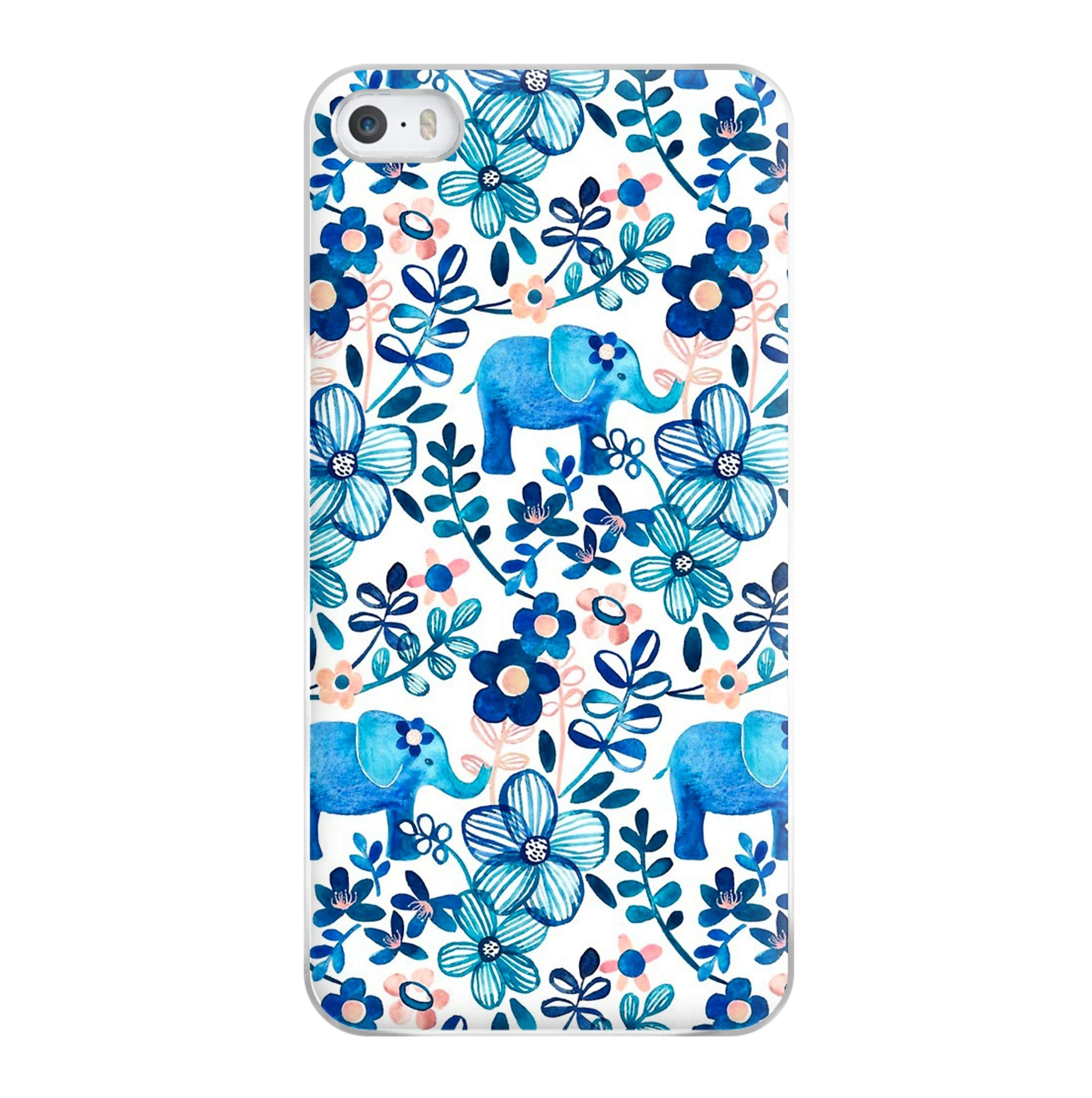 Elephant and Floral Pattern Phone Case