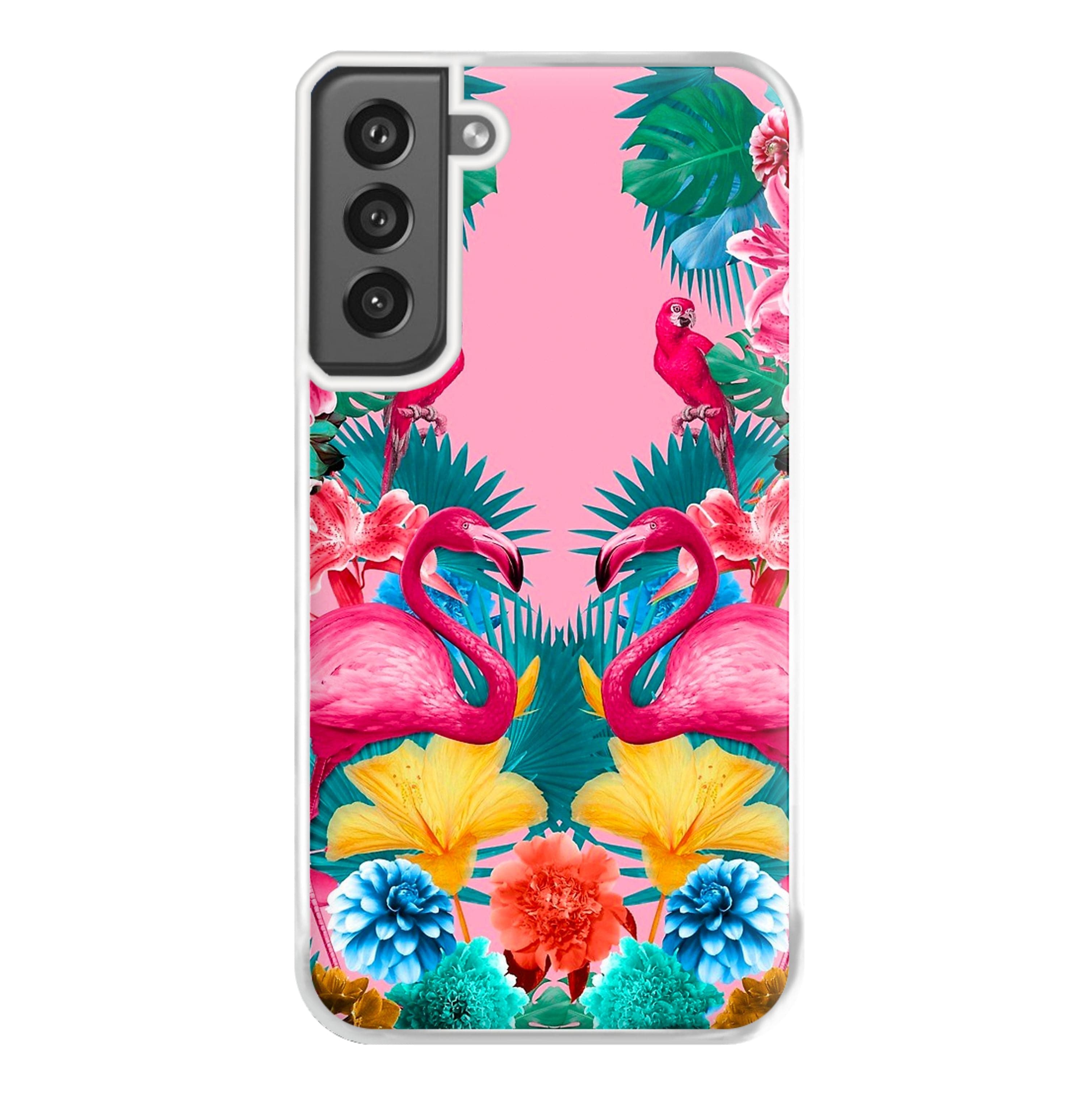 Flamingo and Tropical garden Phone Case