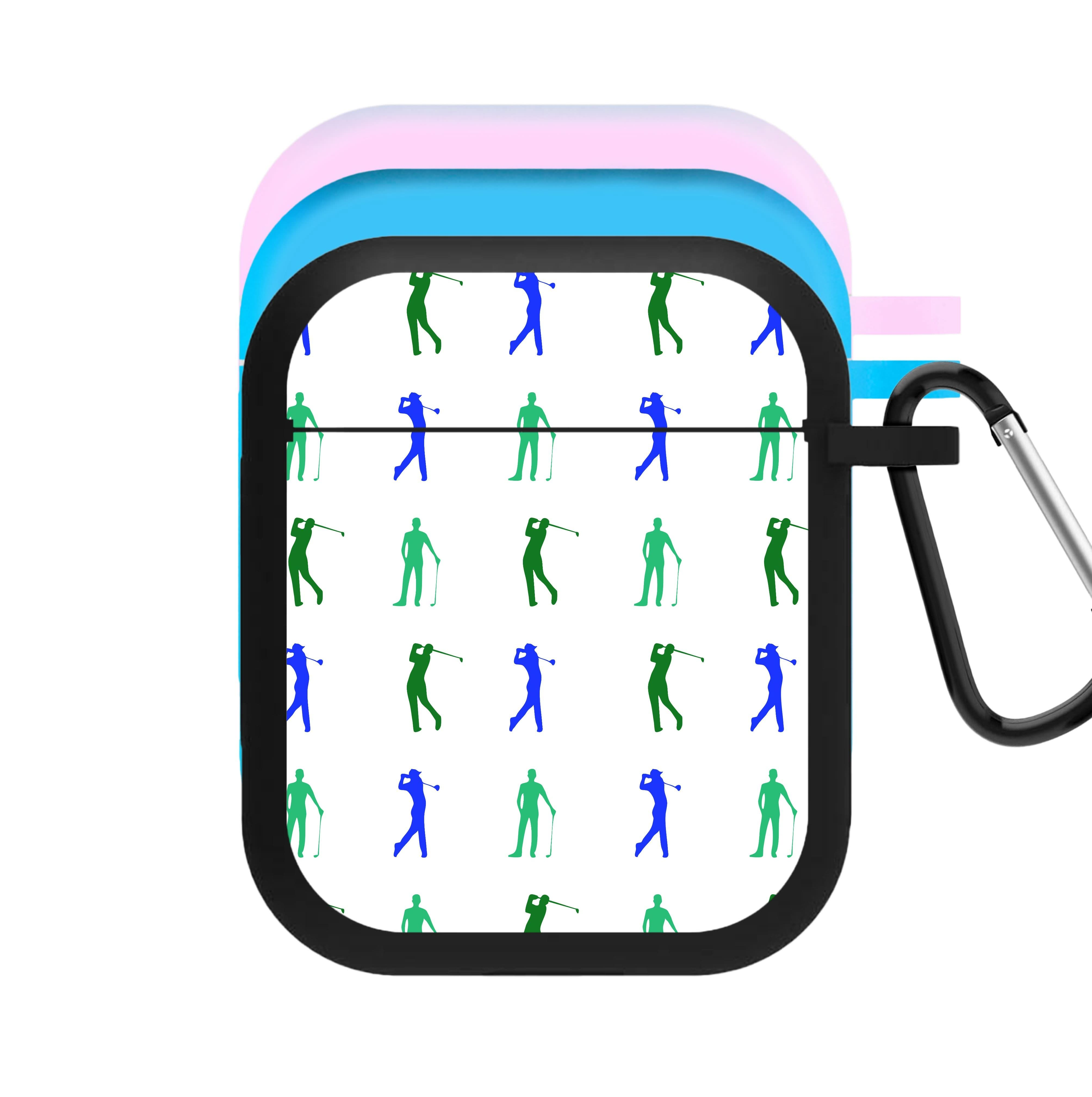 Golfer Silhouettes Pattern AirPods Case