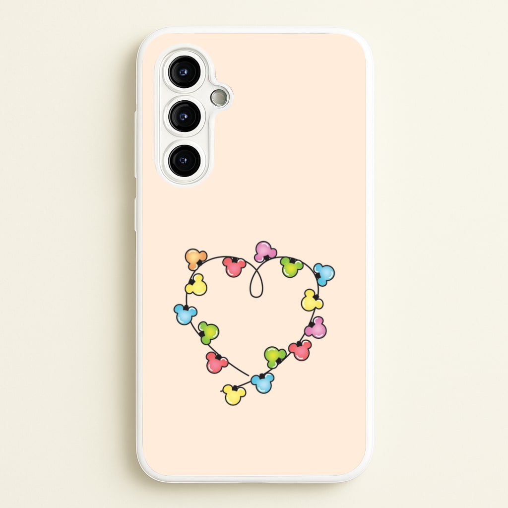 Cartoon Mouse Christmas Fairylights Heart Galaxy A54 Case