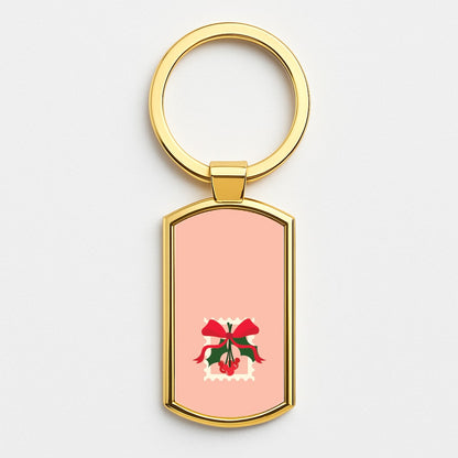 Cartoon Mouse Holly Gold Keyring