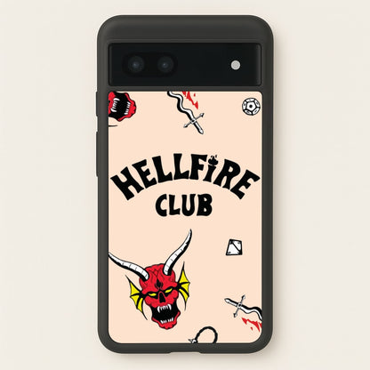 Hellfire Club Icons Collage Peach Google Pixel 7a Case