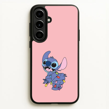 Cute Blue Alien Fairylights Galaxy A56 Case