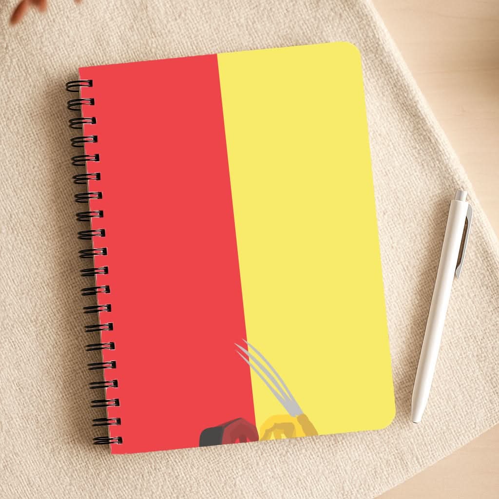 Red And Yellow Heroes Love Heart Notepad