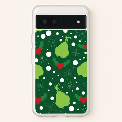 Green Creature Christmas Pattern Google Pixel 7a Case