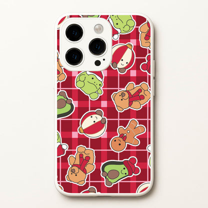 Christmas Plushies Tartan Pattern iPhone 14 Pro Max Case