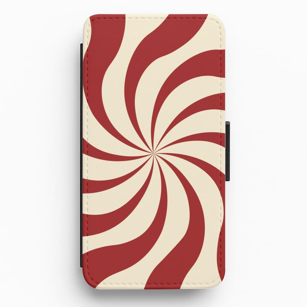 Peppermint Swirl Pattern Flip / Wallet Phone Case
