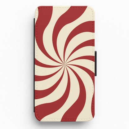Peppermint Swirl Pattern Flip / Wallet Phone Case