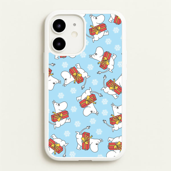 Present And Snowflakes Moom Pattern iPhone 12 / 12 Pro Case