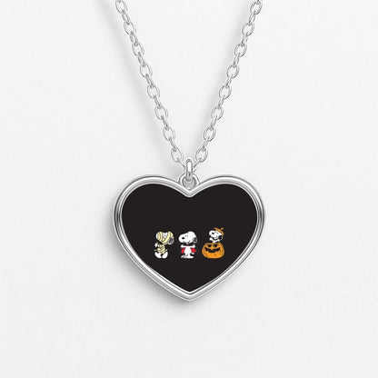 Cartoon Beagle Halloween Costumes Heart Necklace