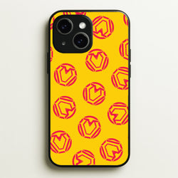 Metal Heart Pattern iPhone 15 Case