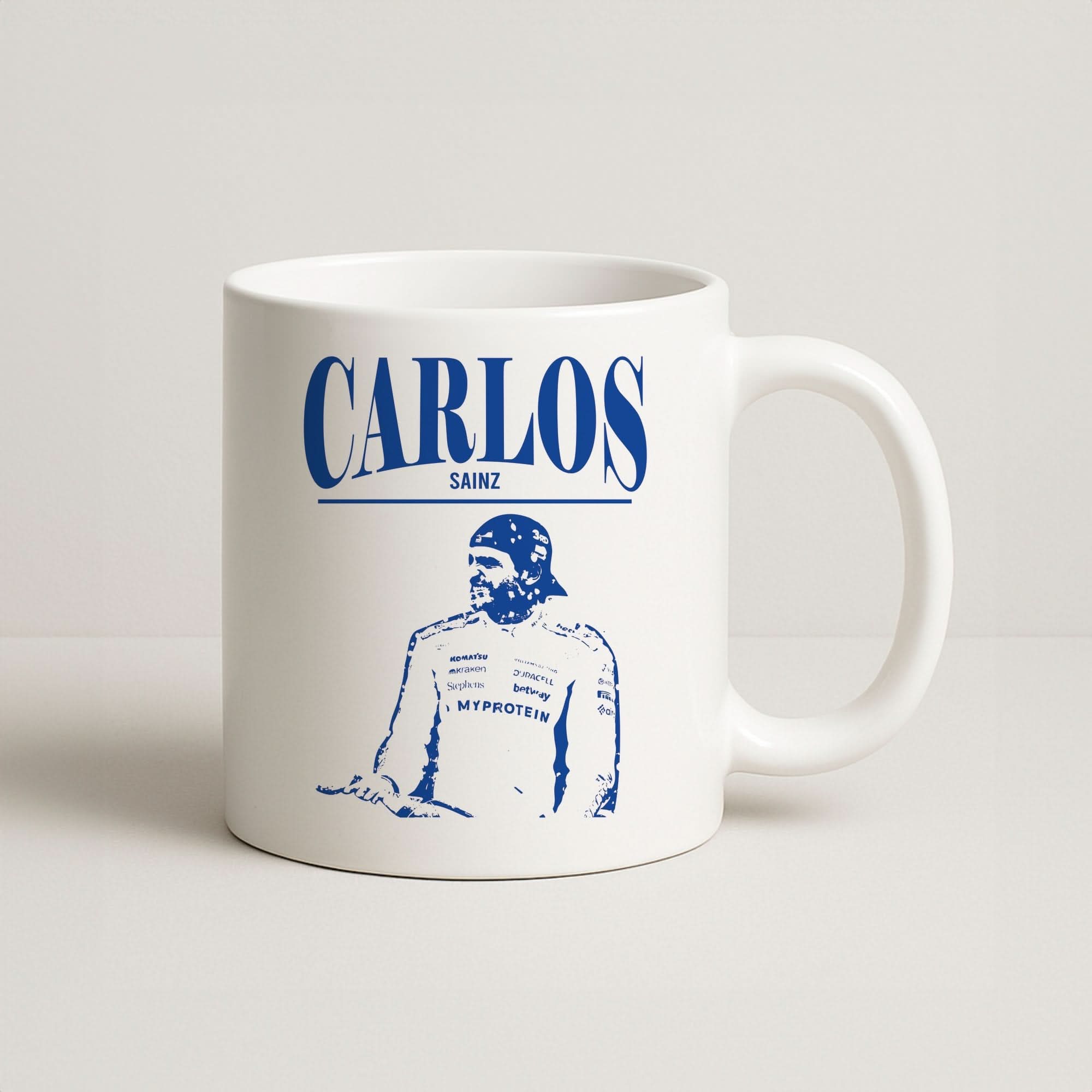 Carlos White And Blue Coffee Mug