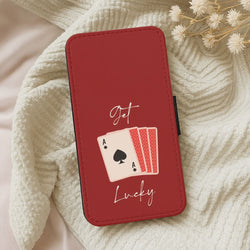 Get Lucky Set Of Cards Leather Phone Case