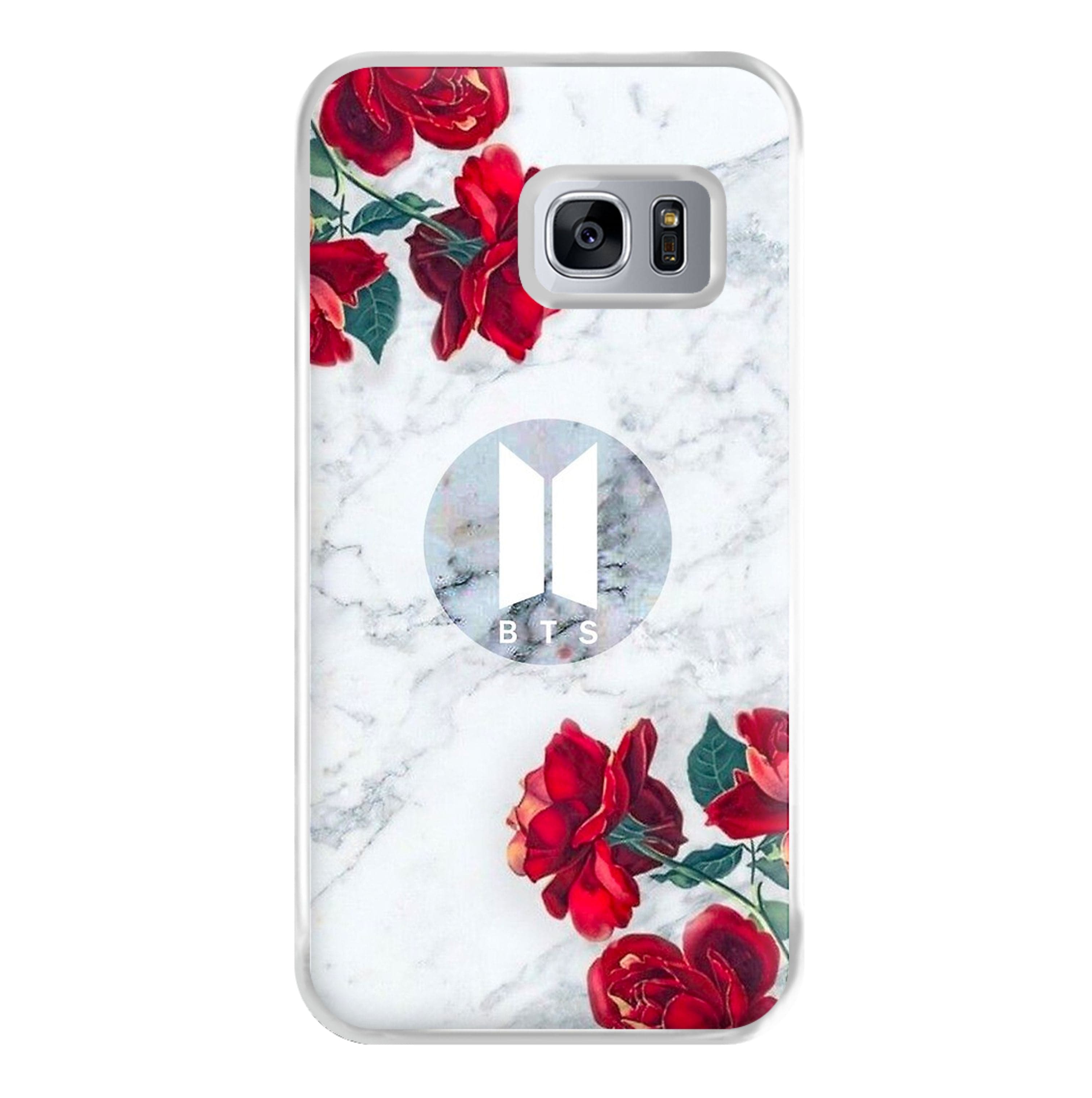 K-Pop Band Logo Marble Roses Phone Case