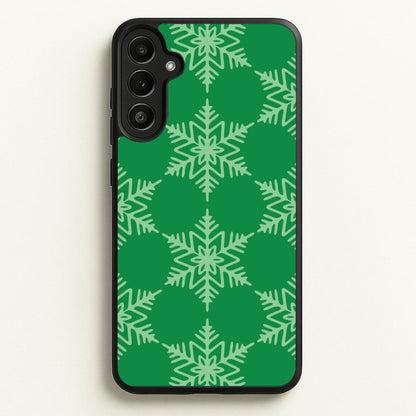 Green Giant Snowflakes Christmas Pattern Galaxy A36 Case
