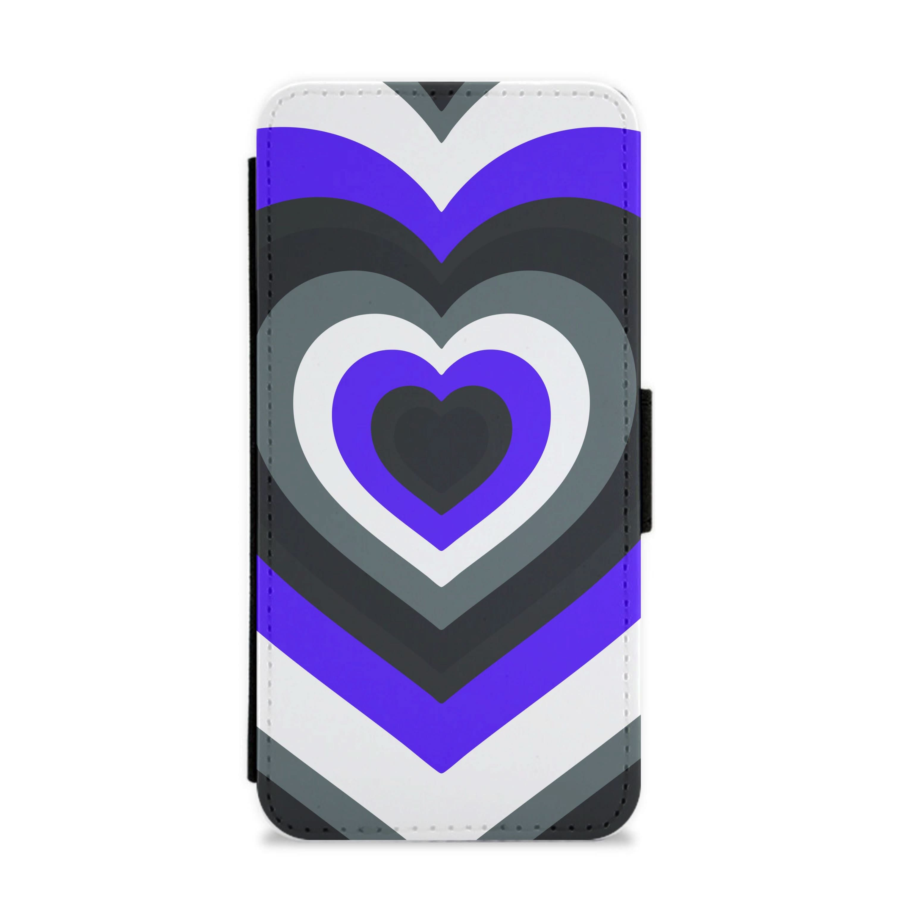 Asexual Pride Heart Flip / Wallet Phone Case