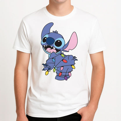 Cute Blue Alien Fairylights Mens T-Shirt