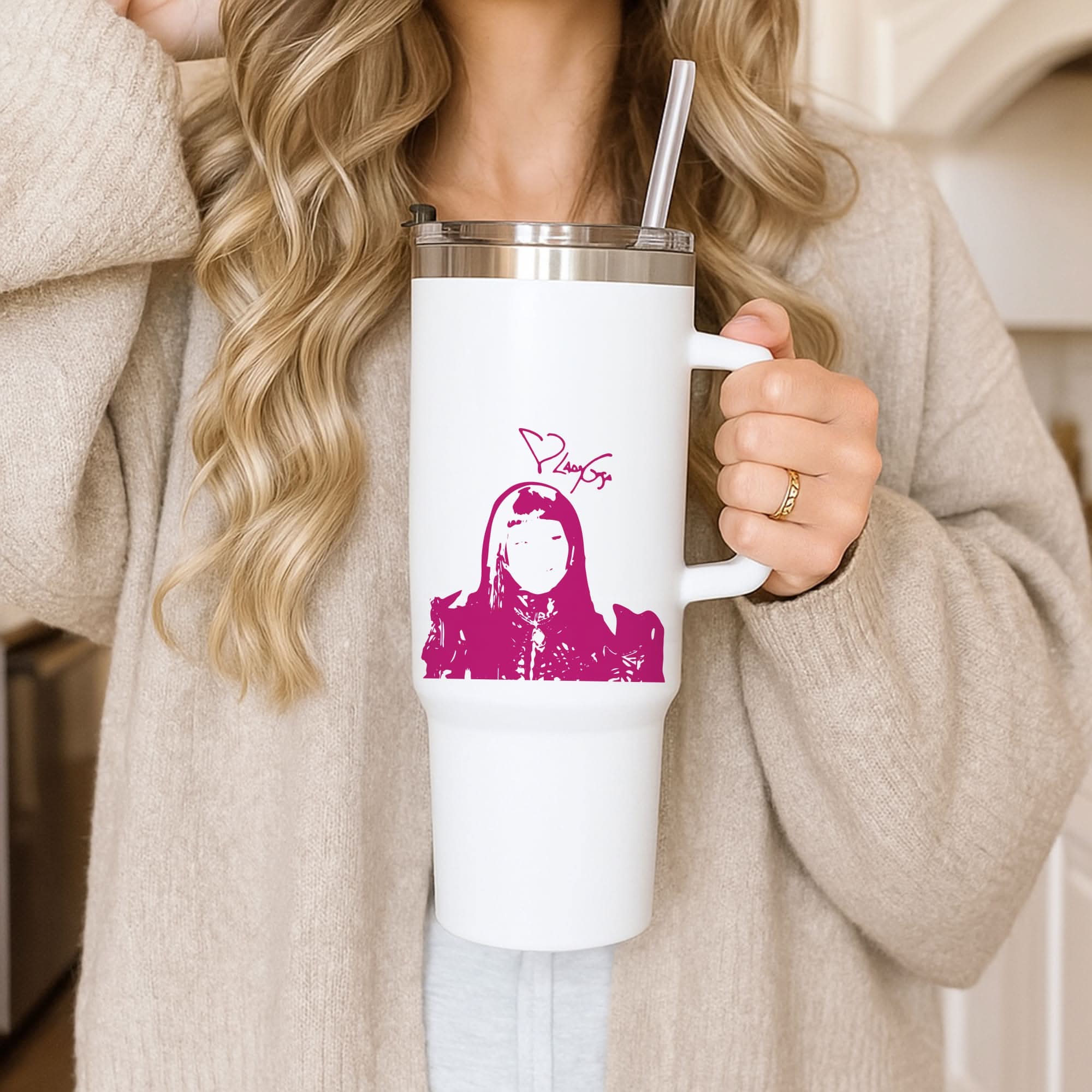Pink Gaga Silhouette  Tumbler