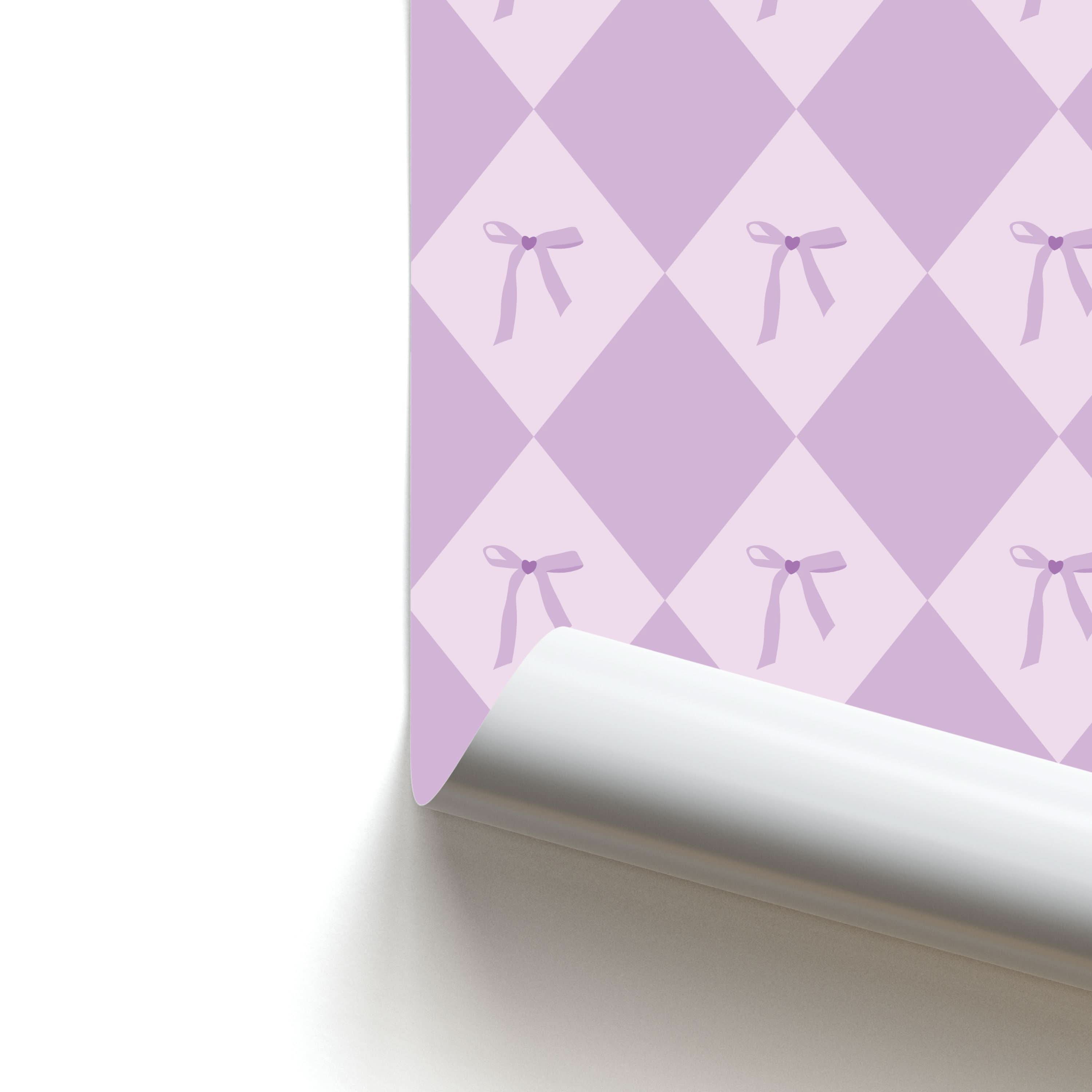 Purple Argyle Coquette Pattern Poster