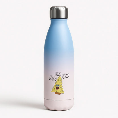 Christmas Tree Cartoon Sponge Blue Water Bottle