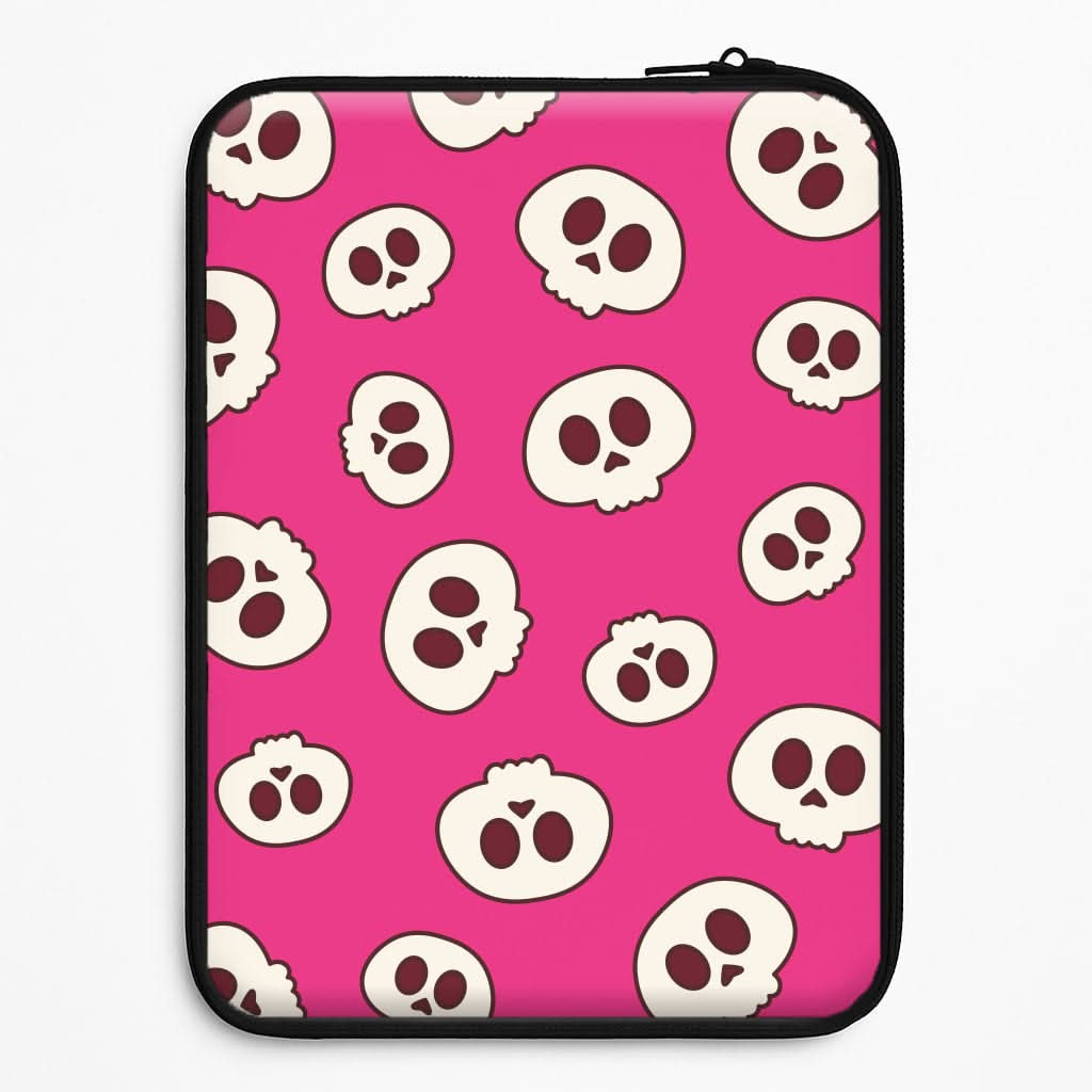 Pink Skulls Pattern Laptop Sleeve