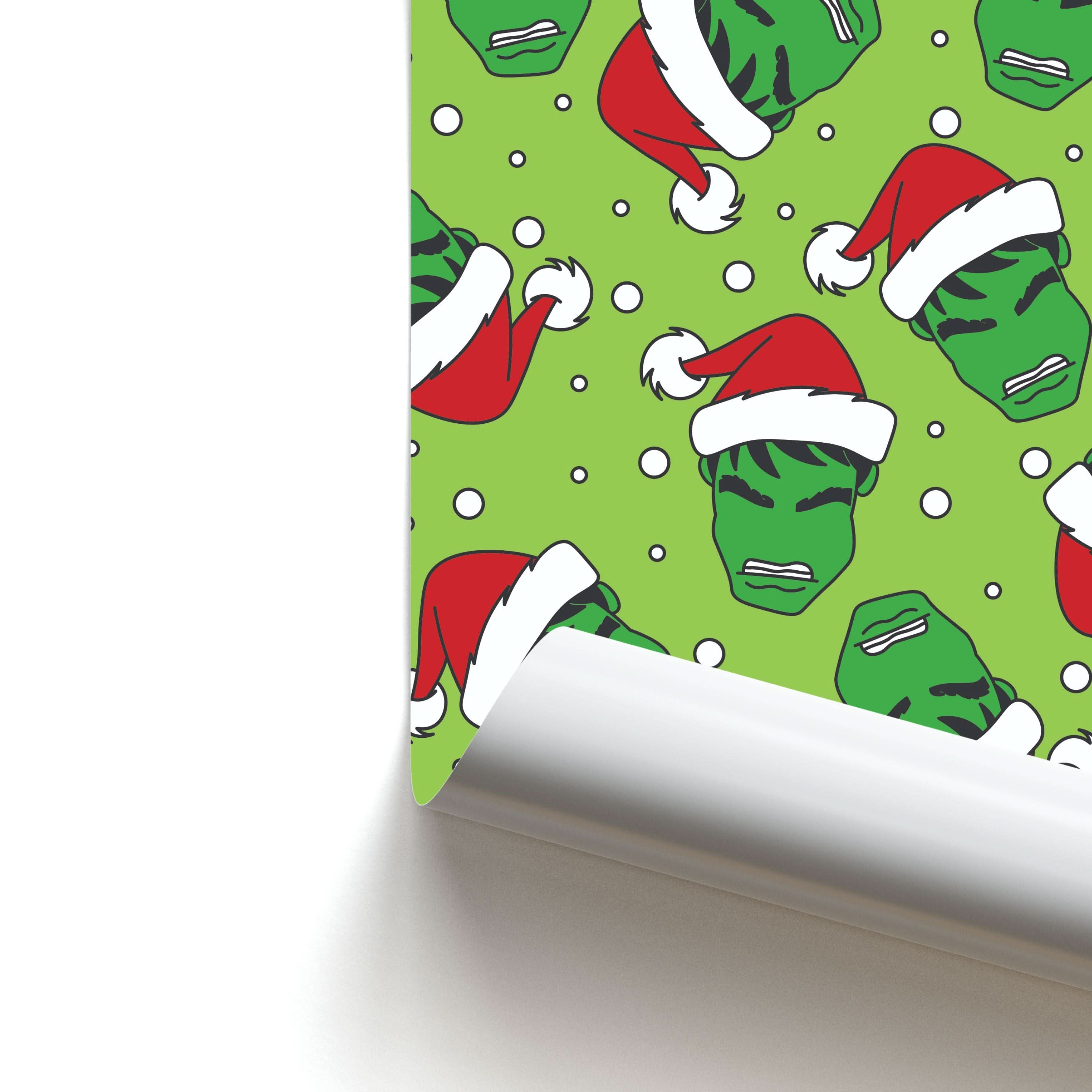 Green Christmas Pattern Poster