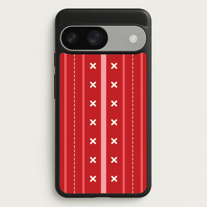 Stripes And Stitches Red Christmas Pattern Google Pixel 9 / 9 Pro Case