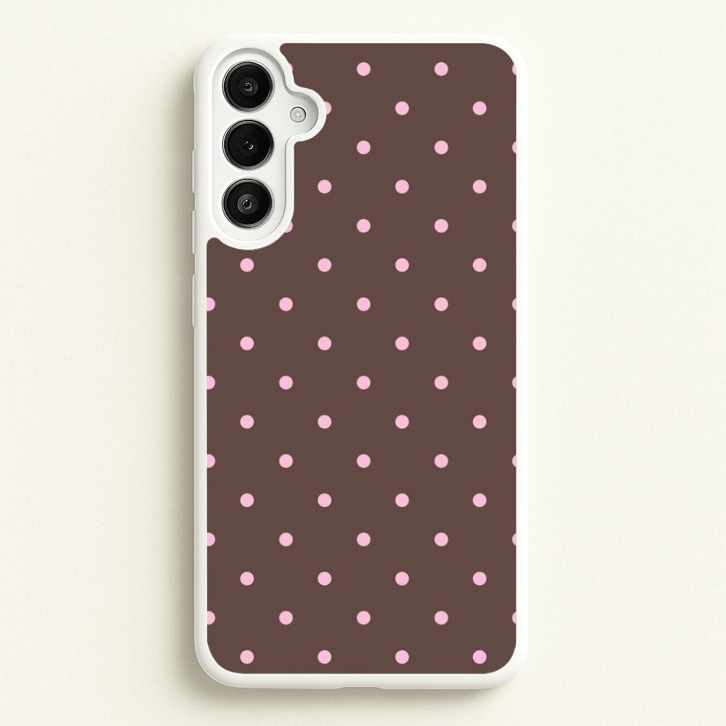 Chocolate & Strawberry Polka Dots Galaxy A34 Case