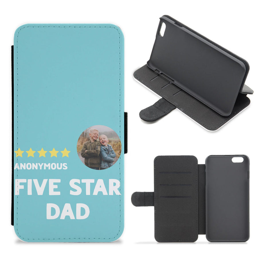 Five Star Dad - Personalised Father's Day Flip / Wallet Phone Case