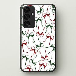 Red And Green Coquette Christmas Bows Pattern Galaxy A55 Case