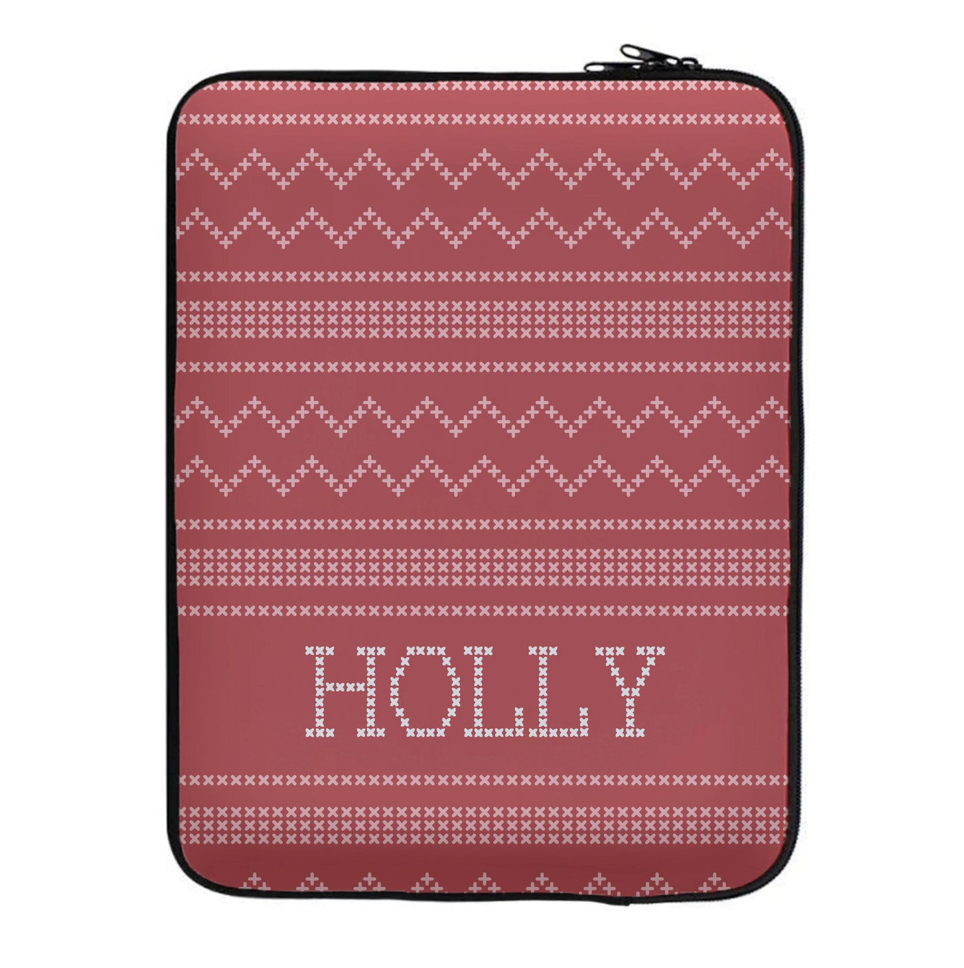 Personalised Christmas Jumper Red Laptop Sleeve